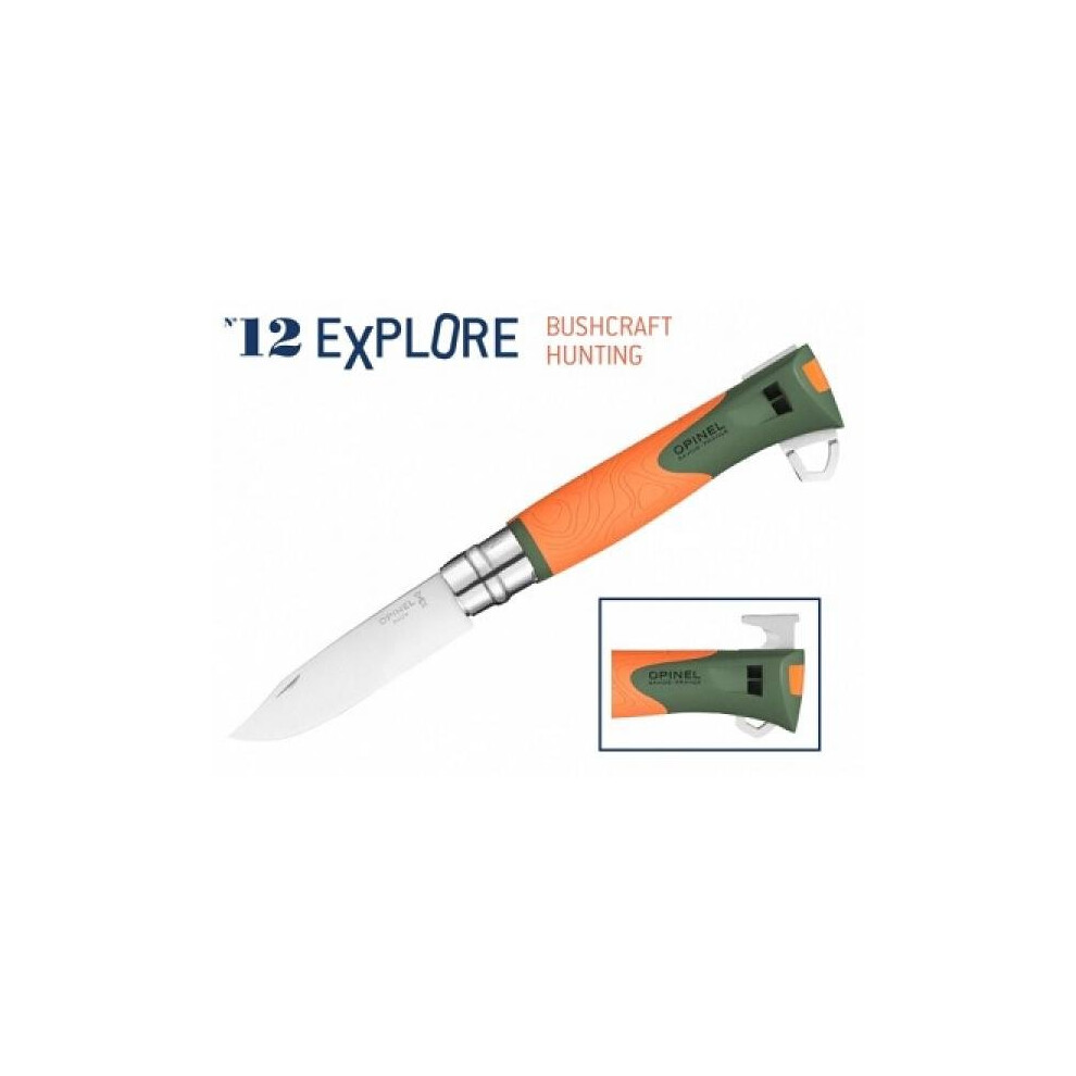 Opinel No. 12 Explore Bushcraft Knife - Orange