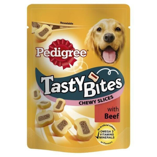 Pedigree Tasty Bites Beef Flavoured Chewy Slice Dog Treats (Pack Of 8)