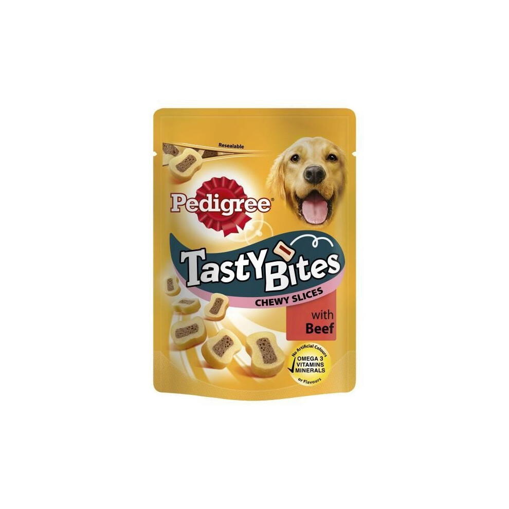 Pedigree Tasty Bites Beef Flavoured Chewy Slice Dog Treats (Pack Of 8)