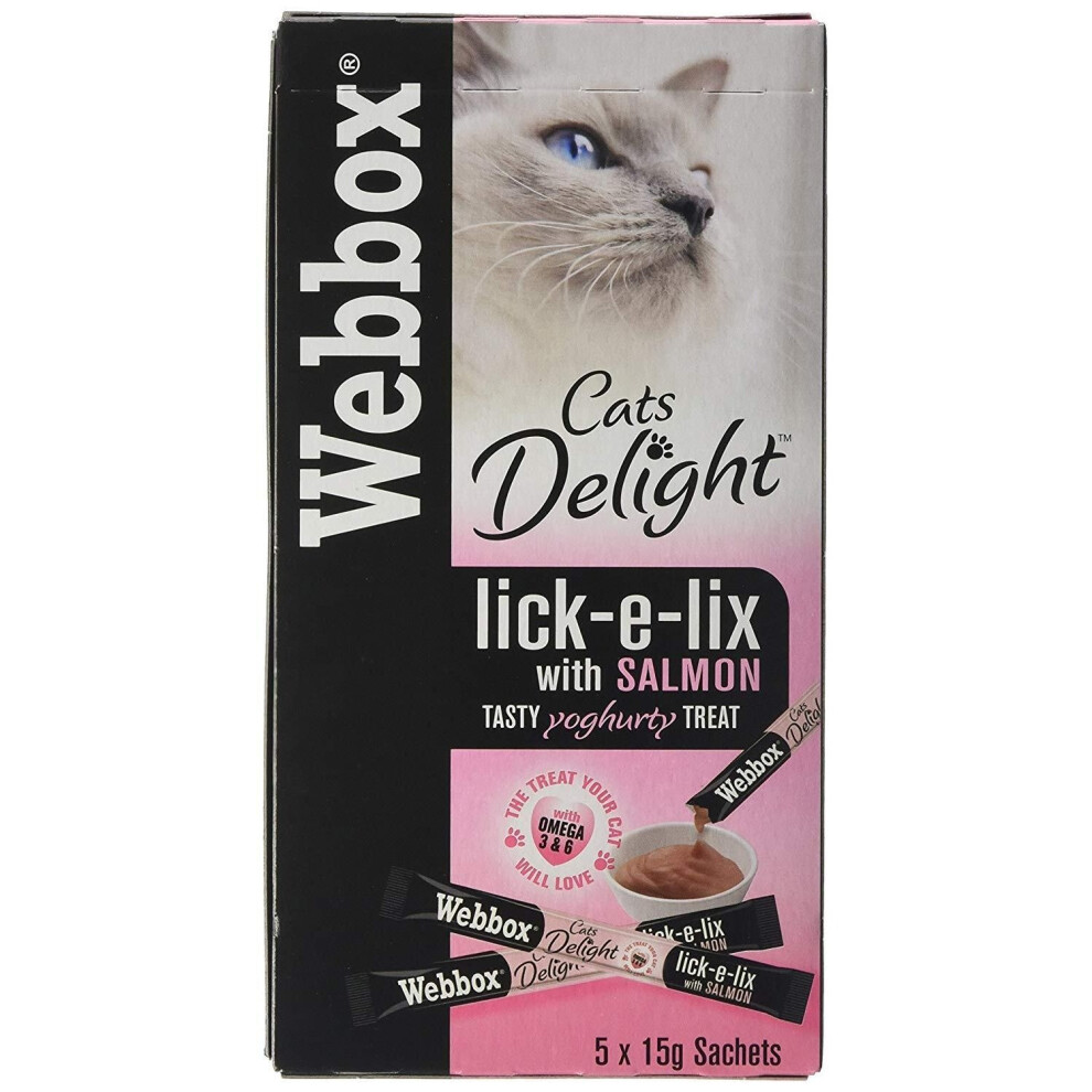 Webbox Cats Delight Lick-E-Lix Salmon Yoghurt Cat Treats (10 x 5 Treats)