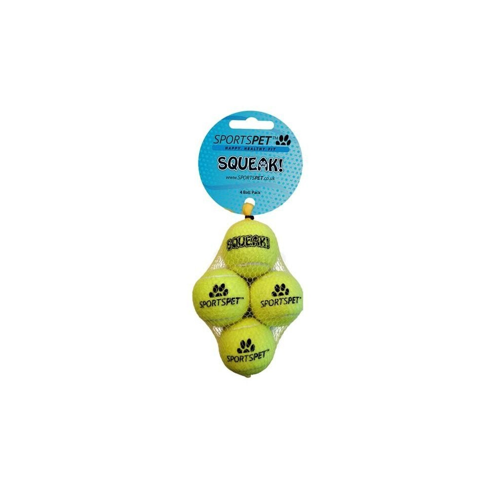 Sportspet Mini Tennis Ball With Squeaker (Pack Of 4)