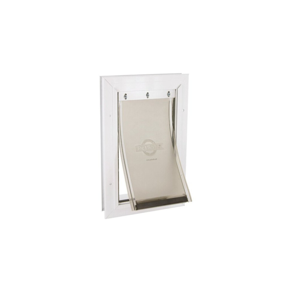 (Medium, White) Staywell Aluminium Pet Door