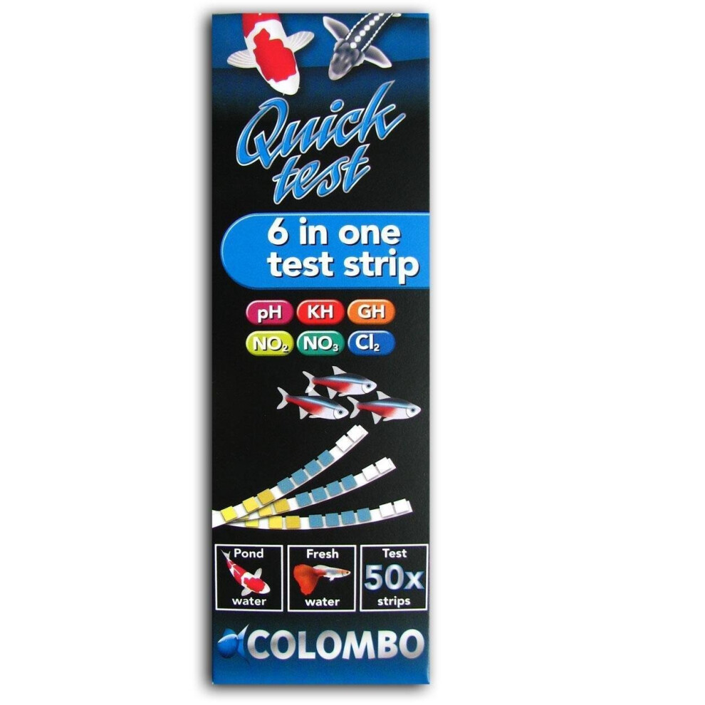 Colombo Pond Quicktest 6 Way Test Strips (50 Strips)