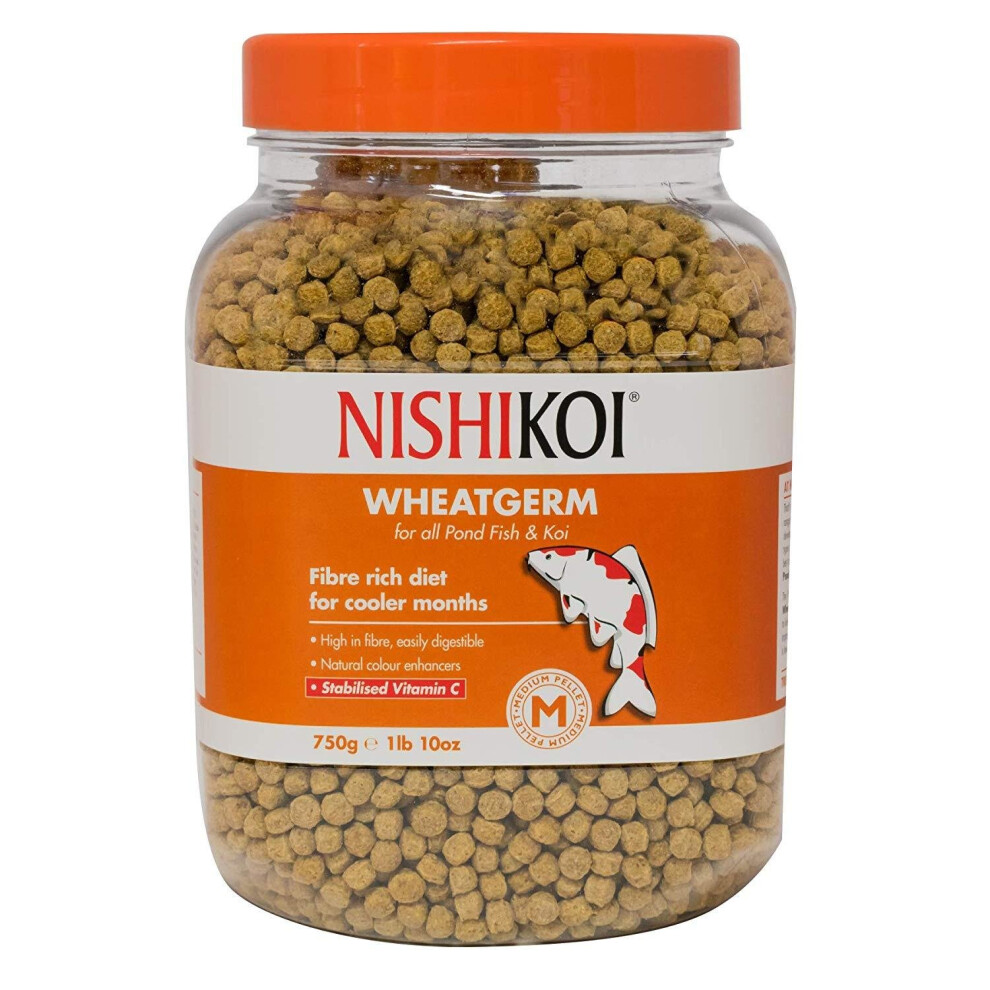 Nishikoi Wheatgerm Medium Pellet Fish Food 750G