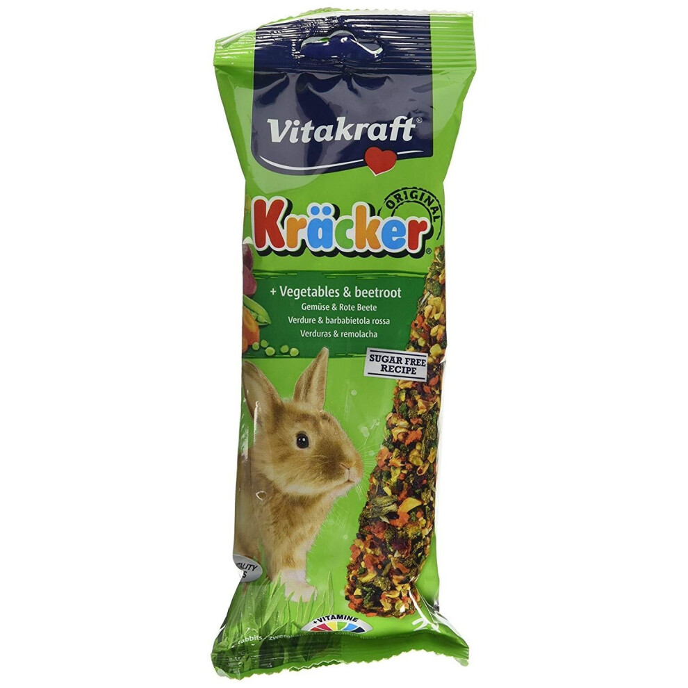 Vitakraft (One Size, Vegetable & Beetroot) Rabbit Kracker Treat (Pack Of 5)