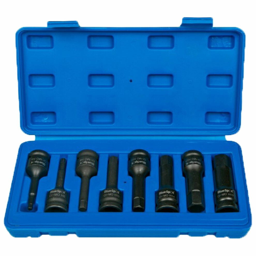 BlueSpot 8pc 1/2" Impact Hex Socket Set