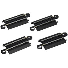Bachmann Trains - Snap-Fit E-Z TRACK 3" GERADES STRECKENSTÜCK (4/kard) - STAHLLEITER mit schwarzem Gleisbett - HO Maßstab