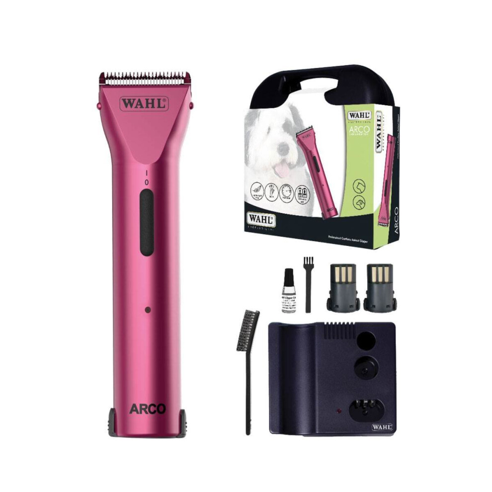 Wahl Arco Slim Rechargeable Cordlesss Dog Grooming Clipper, Pink