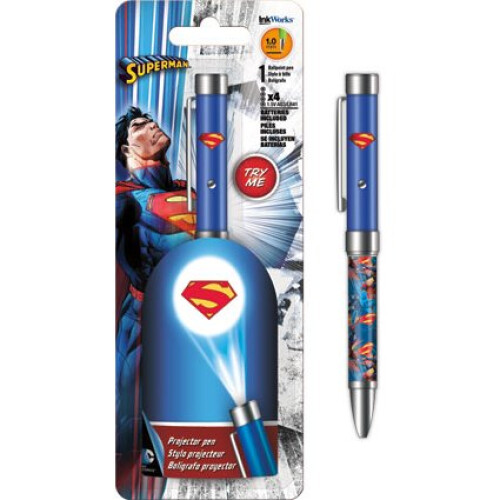Superman Projector Pen - DC Comics - Superman Flashlight 1.0mm Ballpoint iw4004