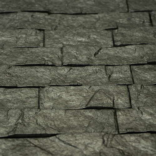 Profhome 3D 704500 Ledge Stone Portland Cement Decor panel 3D shiny grey 2 m2 1