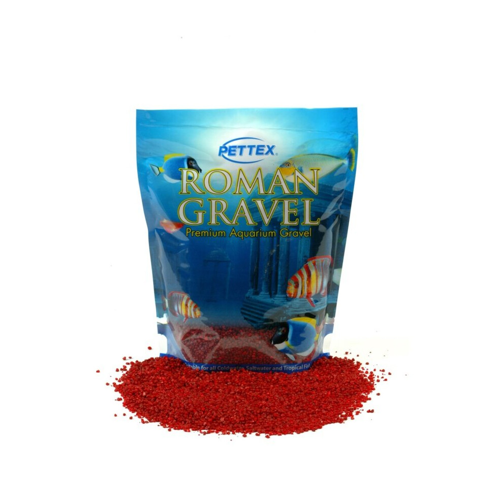 (8kg, Rosso Red) Pettex Roman Gravel Aquarium Gravel