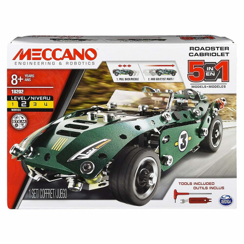 Meccano Meccano Roadster Cabriolet | 5 in 1 Meccano Car Set