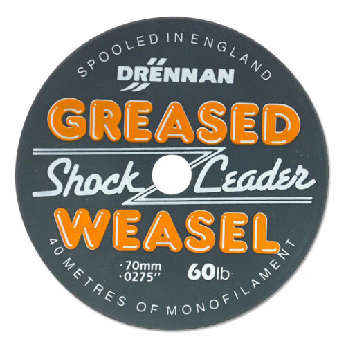 Drennan Greased Weasel Shock Leader Fire Orange 60lb