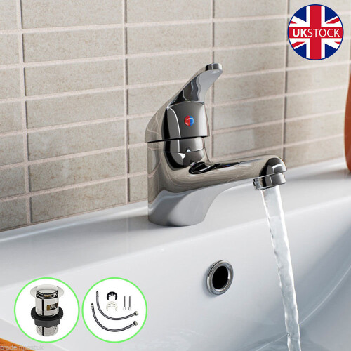 Domino Bathroom Basin mono mixer tap including waste