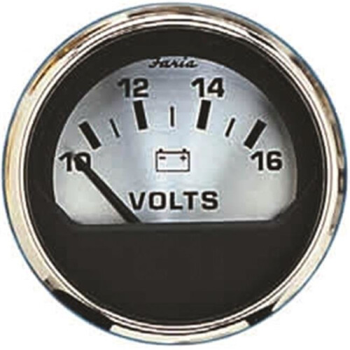 Faria 16023 Spun Silver 10-16V Voltmeter