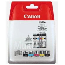 Pacote de 5 cartuchos de tinta CANON PGI-580 / CLI-581 PGBK/Preto/Ciano/Magenta/Amarelo
