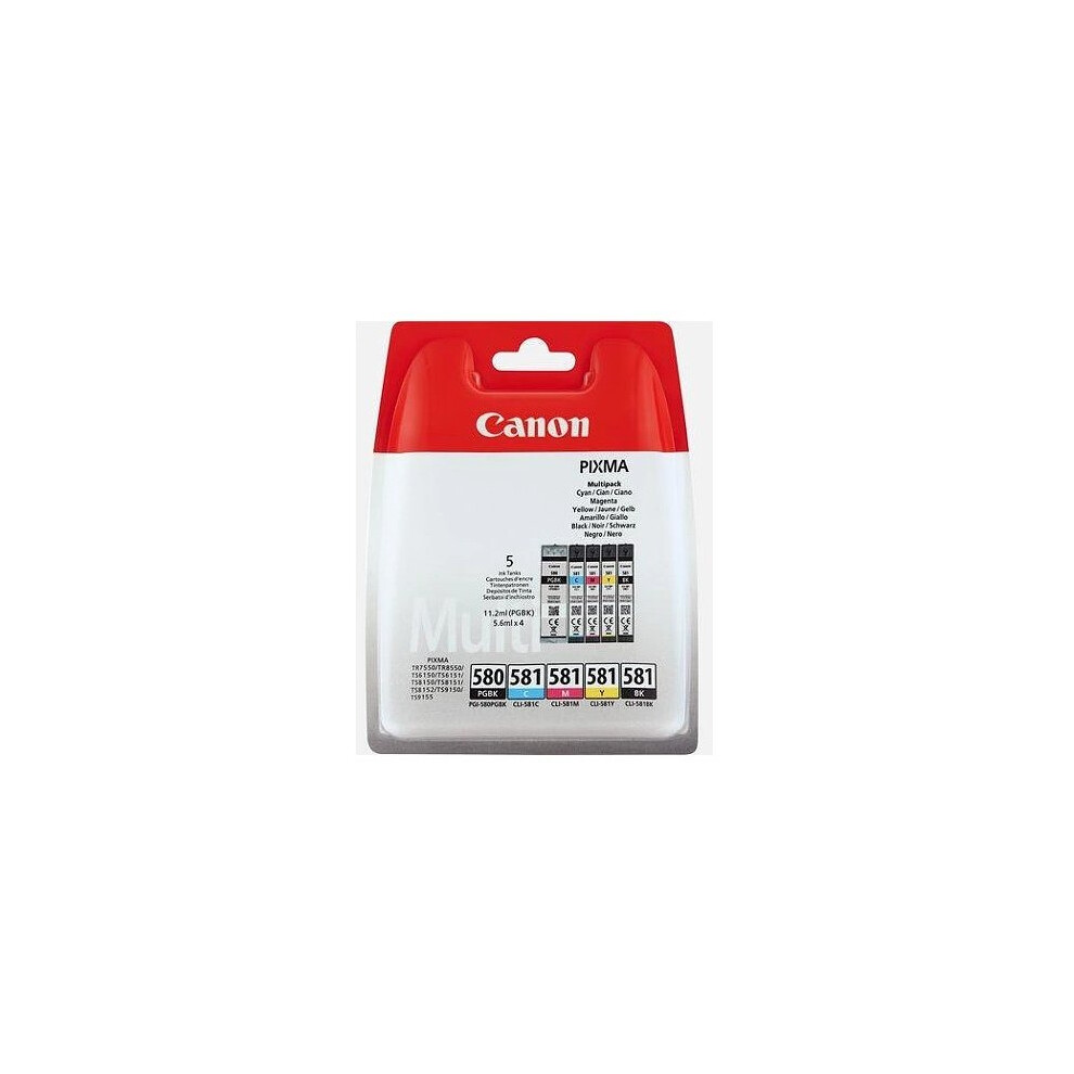 Canon 2078C006 (PGI-580 CLI 581 CMYK) Ink cartridge multi pack, Pack qty 5