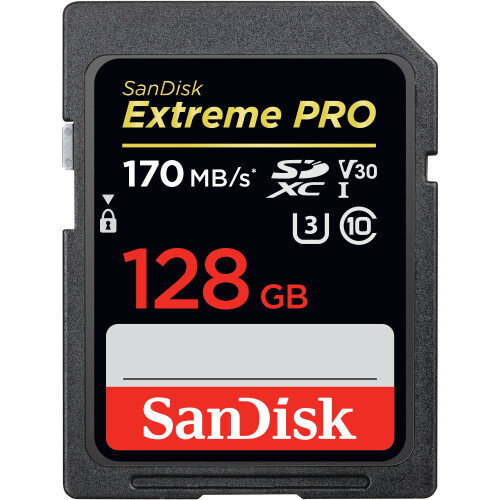 SanDisk Extreme PRO 128GB SDXC UHS-I Memory Card, Class 10