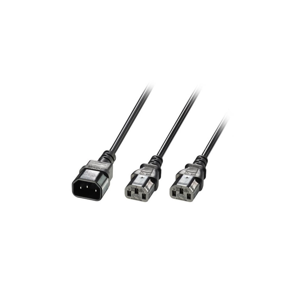 Lindy 30363 Power Cable 1 M C14 Coupler 2 X C13 Coupler Black 4002888303637