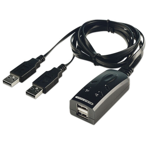 Switch KM - USB - 2 computer - 2 porte USB - Nero - Commutatore tastiera e mouse