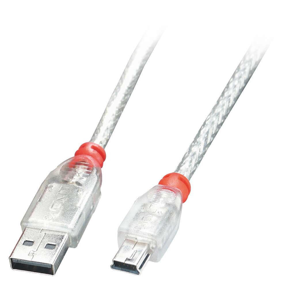 Lindy 41784 Usb Cable 3 M Usb A Mini-Usb B Male Transparent 4002888417846