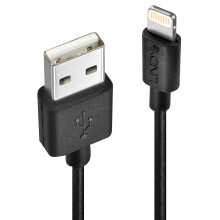 Lindy kábel 0,5 m USB A típusú - Lightning, fekete, 31319