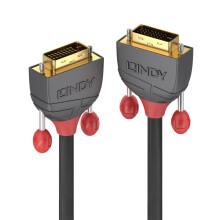 DVI-D Dubbele Link Kabel - LINDY - Anthra Lijn - 7,5m - 24 karaats Goud - Drievoudige afscherming - 28AWG