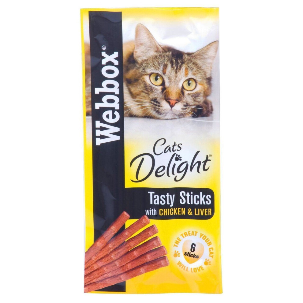 (One Size, Chicken & Liver) Webbox Cats Delight Tasty Sicks (Pack Of 12)