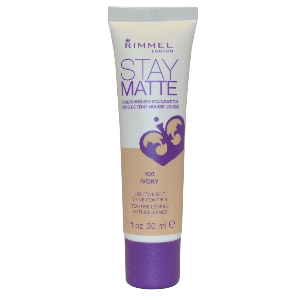 Rimmel Ivory London Stay Matte Liquid Mousse Foundation Shine Control 30Ml #100