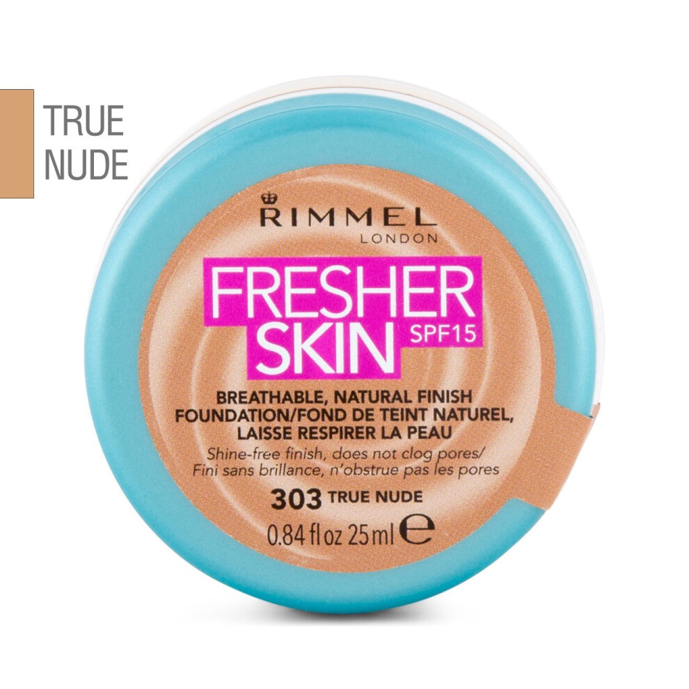 Rimmel Fresher Skin Foundation SPF15 303 True Nude 25ml Pot