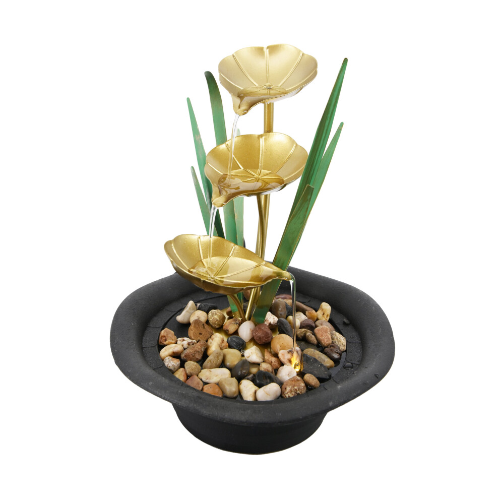 (Lotus Fountain) Geezy Indoor LED Tabletop Water Fountain