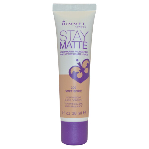Rimmel Ριμλ Λονδίνου, Μένει Ματ, Πλήρης Κάλυψη Ματτίφινγκ  Φακός, 200 Μοβ Βεζιέ, 1 fl oz (30 ml)