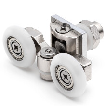 (25mm) 2 x Twin Top Zinc Alloy Shower Door Rollers/Runners/Wheels 20mm, 23mm or 25mm Wheel Diameter L057