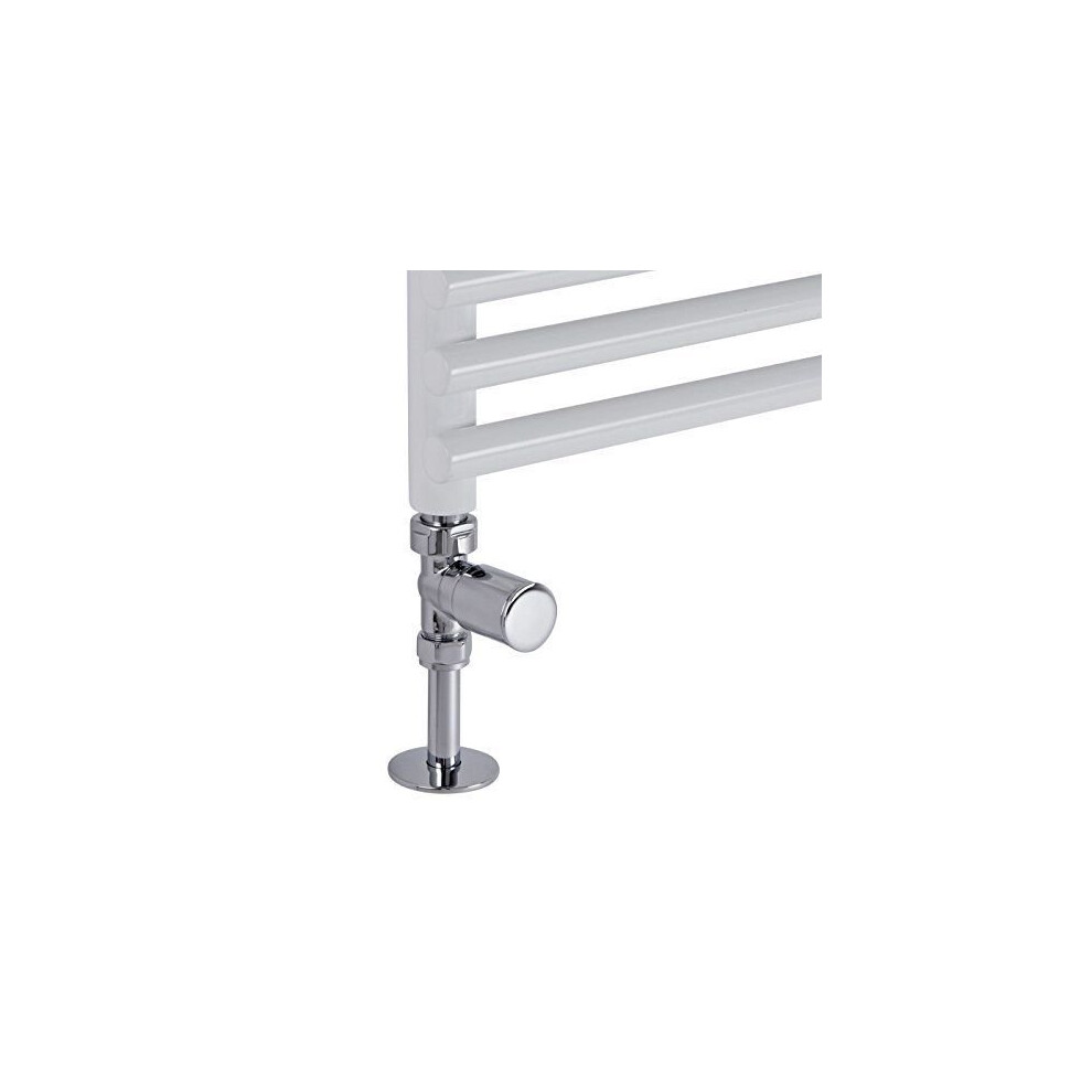 Chrome Straight rad valves for heated towel rail radiators