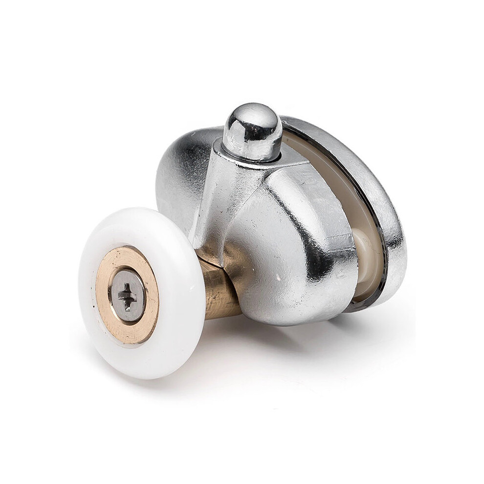 (25Mm, Chrome Plastic) 2 X Single Bottom Butterfly Shower Door Rollers 23Mm Or 25Mm Wheel Diameter L077-1/L077-2 5060363613304