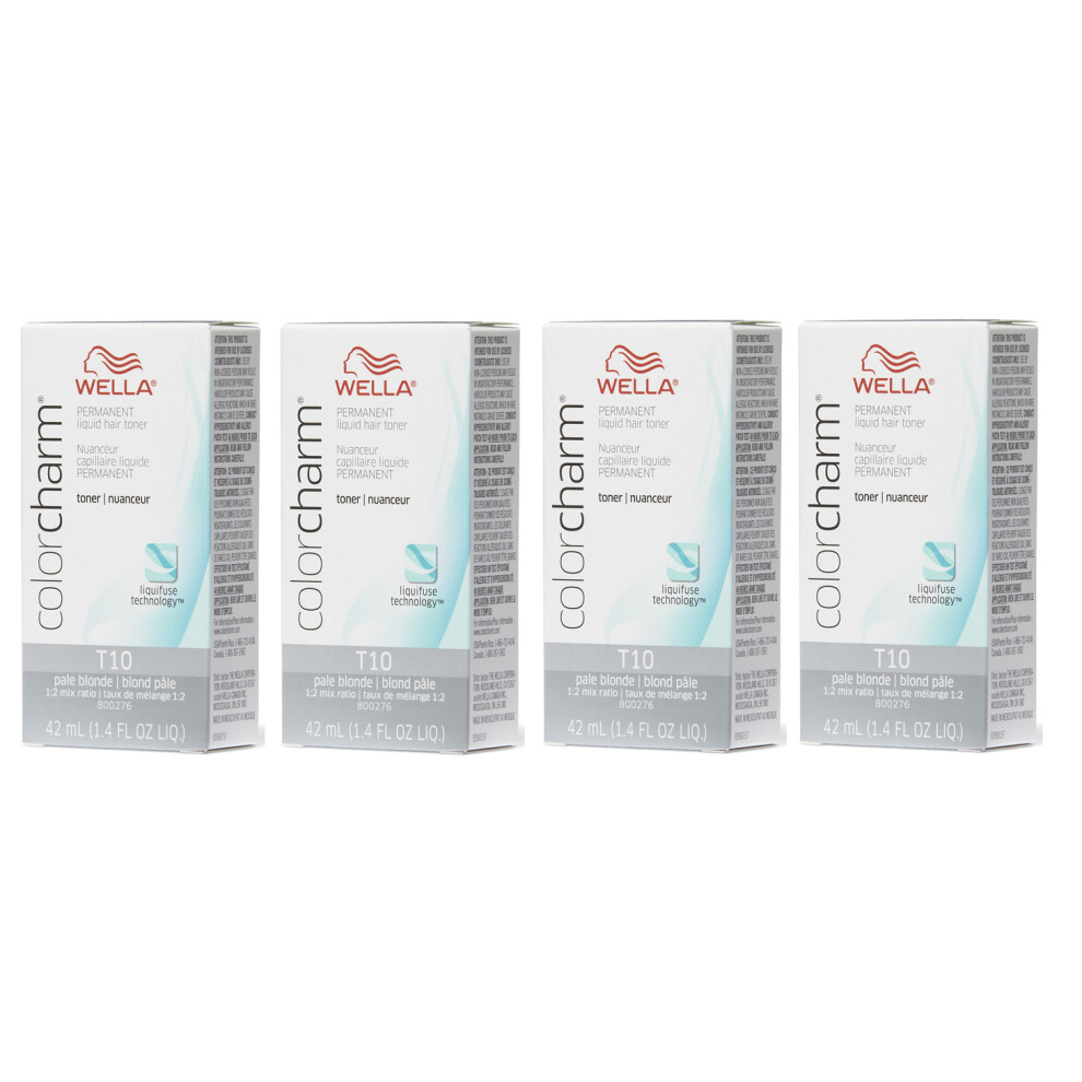 (T10 (x4)) Wella Colour Charm Permanent Liquid Hair Toner - 42ml