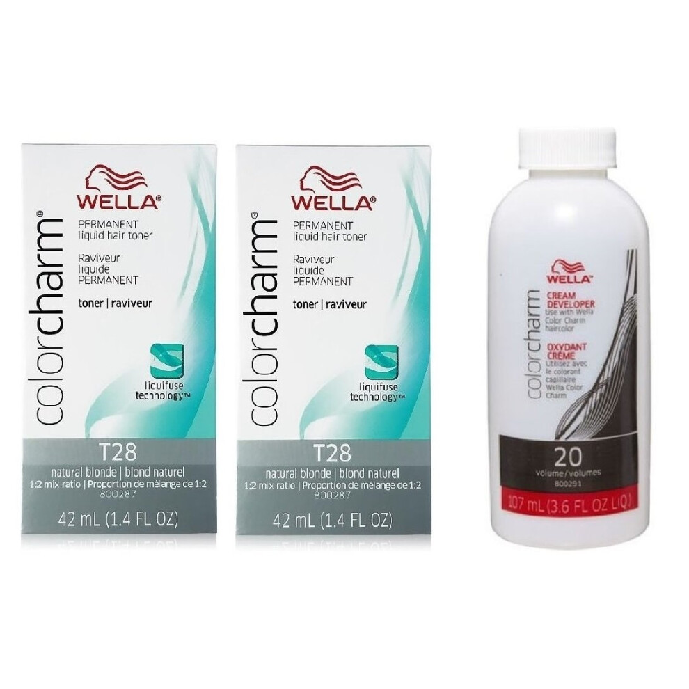 (T27+T27+Developer(Vol.20)) Wella Colour Charm Permanent Liquid Hair Toner - 42ml