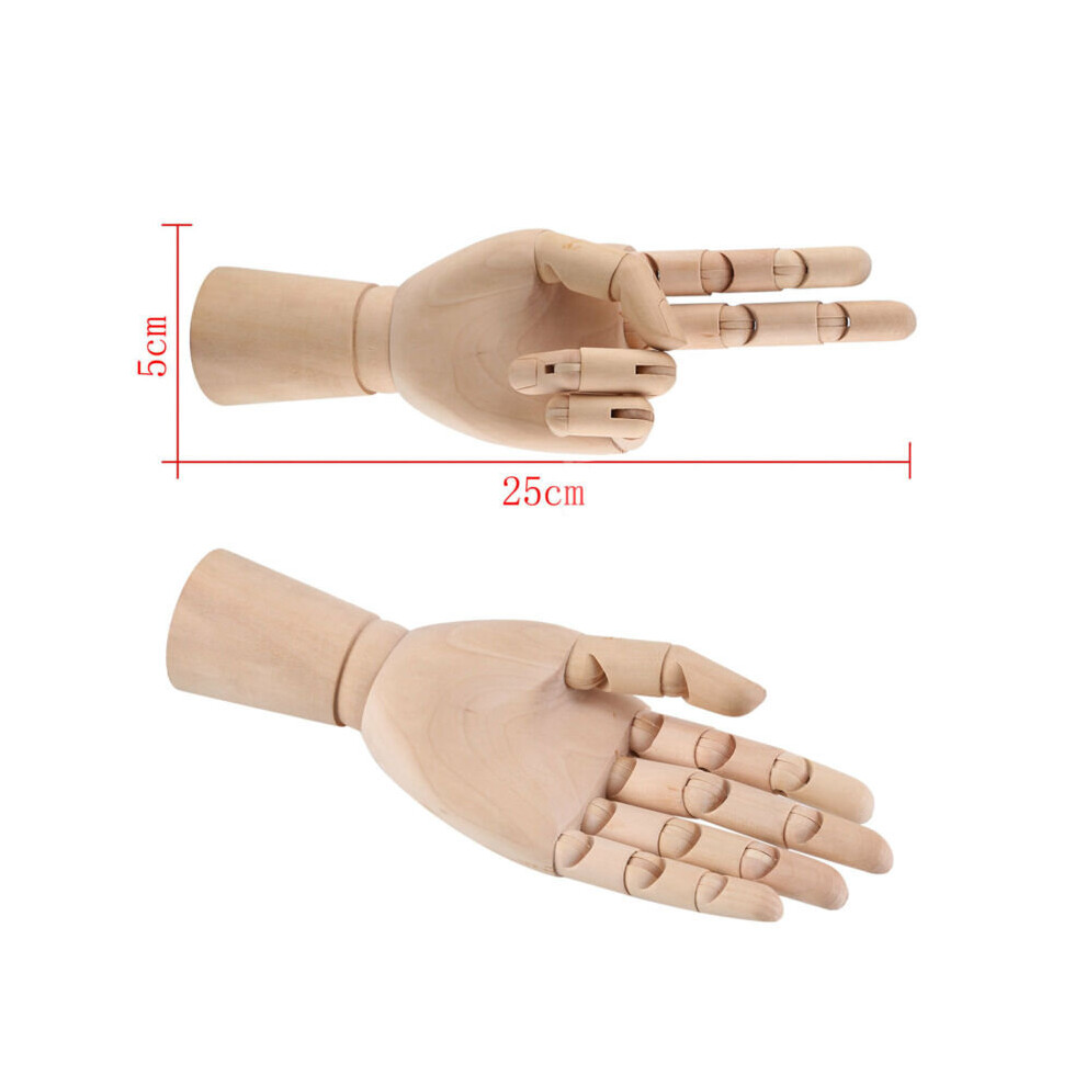 Wooden Hand Left Body Artists Model Jointed Articulated Wood Artwork Sculpture