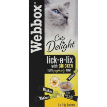 Webbox Cats Delight Lick-E-Lix Chicken Yoghurt Cat Treats (10 X 5 Treats)