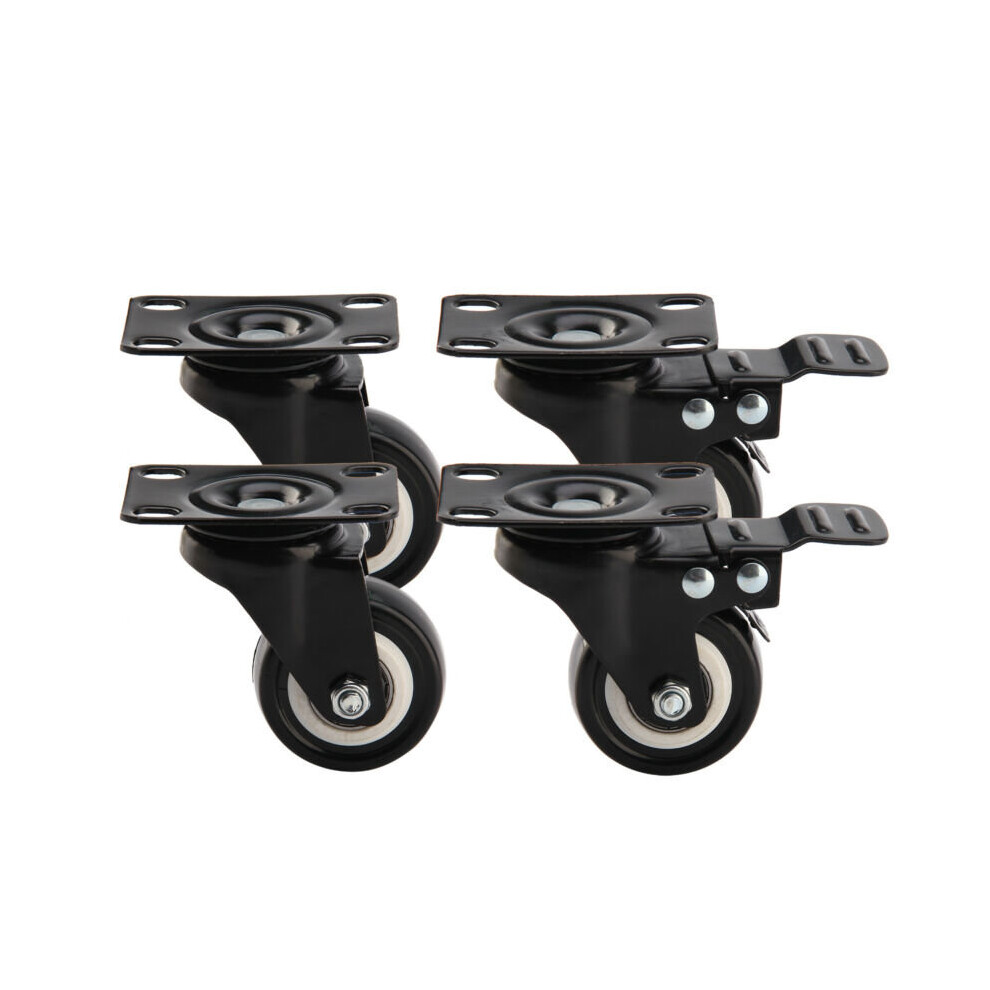 4X Heavy Duty 50Mm Rubber Swivel Castor Wheels Furniture Trolley Caster 200Kg 714367597591