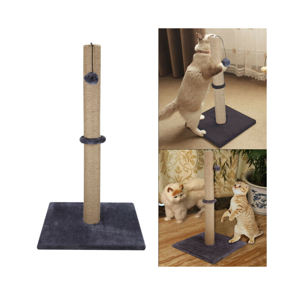 Grey Cat Kitten Extra Tall Sisal Scratching Scratcher Post 74CM UK on OnBuy