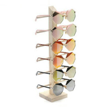 6 Tiers Wooden Eye Glasses Sunglasses Display Stand Bracket Storage Rack UK