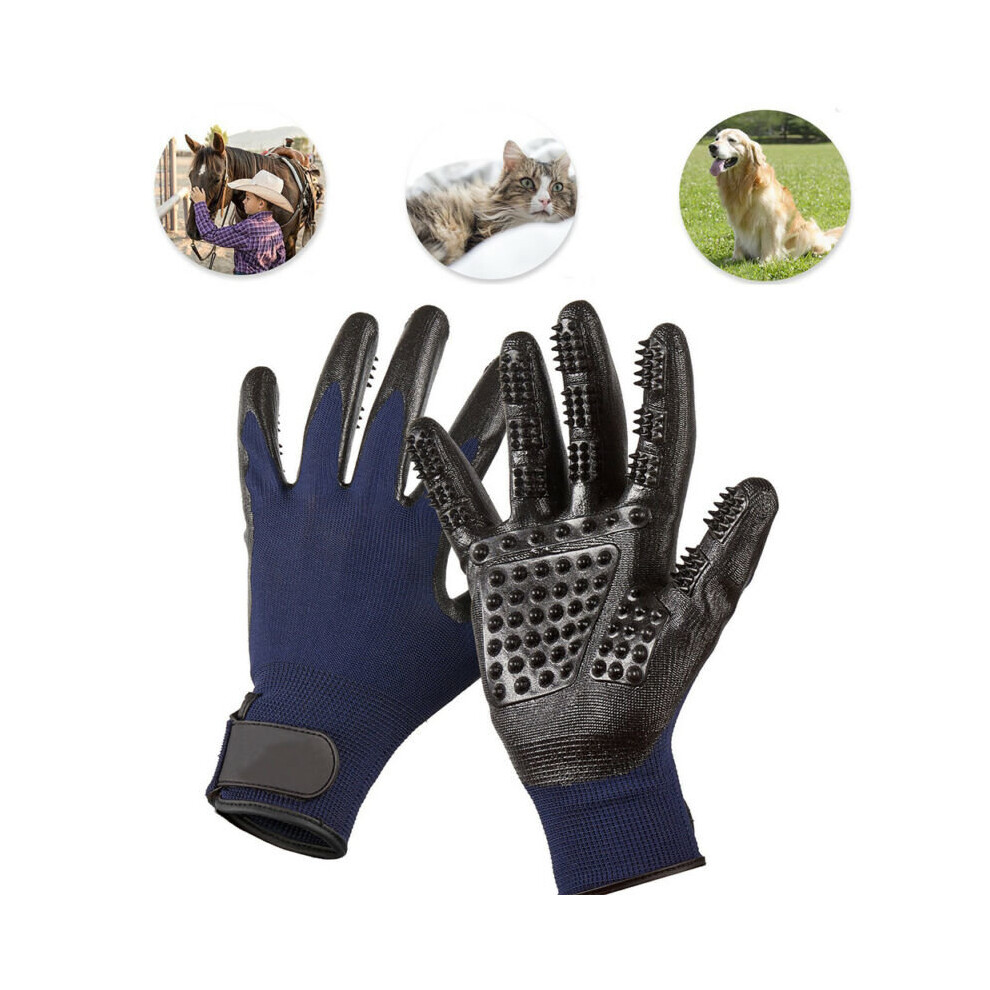 Pet Dog Cat Horse Cleaner Grooming Gloves Brush Hair Remover Shedding Massage UK
