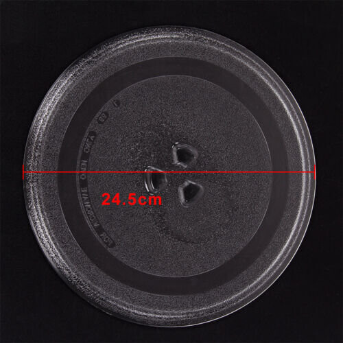 Universal Glass Microwave Oven Plate 245mm Turntable 3 Pip Fixings
