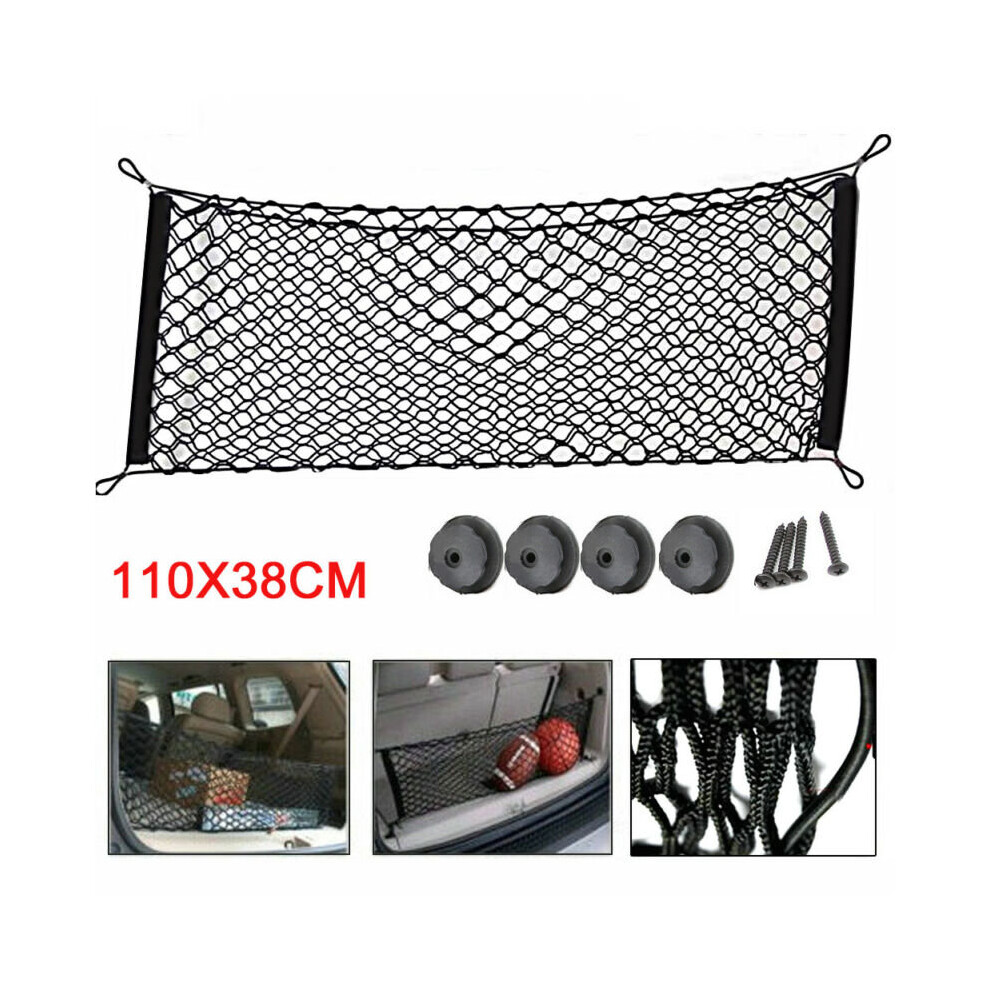 110X38cm Car Luggage Storage Cargo Luggage Nylon Elastic Mesh Tidy Net 711005742856