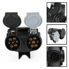 13Pin to 2x 7Pin Trailer Light Board Adapter  Plug Caravan Van Towing
