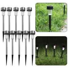 10ps Solar Powered Garden Lights Post Outdoor Led Lighting Stainless