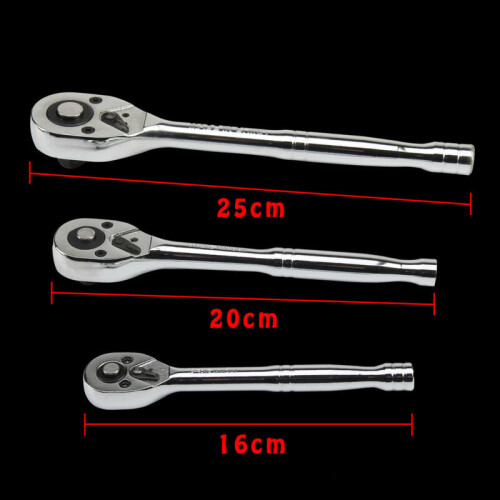 3PCS HEAVY DUTY QUICK RELEASE RATCHET HANDLE SET 1/4" 3/8" 1/2" DR 1