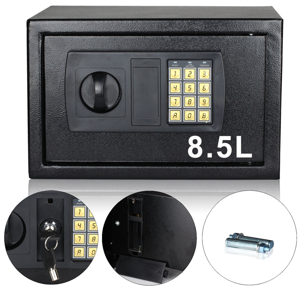 8.5L SECURE DIGITAL SAFE KEY ELECTRONIC OFFICE HOME MONEY SAFETY BOX