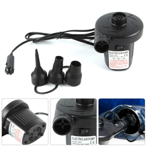 Electric Air Pump Inflator for Inflatables Camping Bed Pool 12V Car Home